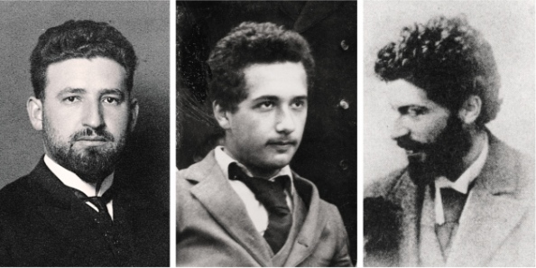 Marcel Grossmann (αριστερά) και Michele Besso (δεξιά), φίλοι και συνεργάτες του Einstein από τα φοιτητικά του χρόνια, συνέβαλαν σημαντικά στην διατύπωση της Γενικής Θεωρίας της Σχετικότητας.