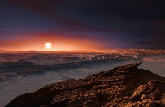 Καλλιτεχνική απεικόνιση της επιφάνειας του εξωπλανήτη Proxima b.
